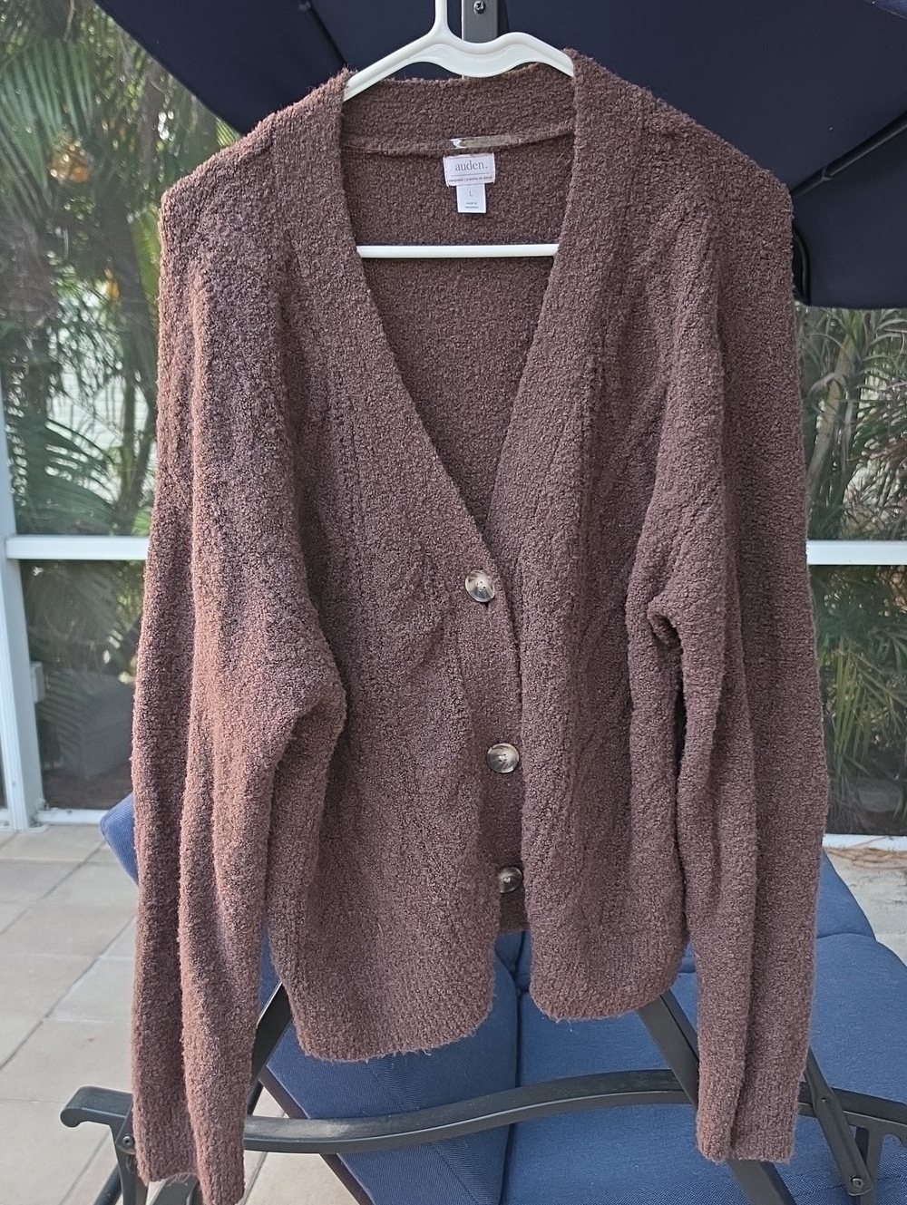 AUDEN Chocolate Brown Cable Knit Cardigan